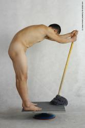 Nude Daily activities Man Asian Standing poses - ALL Slim Short Black Standing poses - simple Realistic