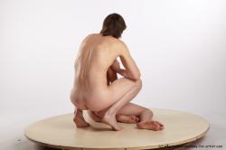 Nude Woman - Man White Laying poses - ALL Slim Short Brown Laying poses - on stomach Realistic