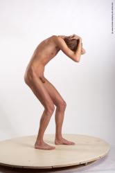 Nude Man White Standing poses - ALL Underweight Medium Brown Standing poses - simple Realistic