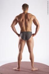 Underwear Man White Standing poses - ALL Muscular Short Brown Standing poses - simple Academic