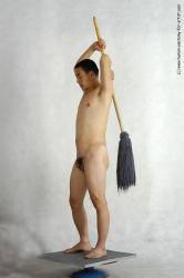 Nude Man Asian Standing poses - ALL Slim Short Black Standing poses - simple Realistic