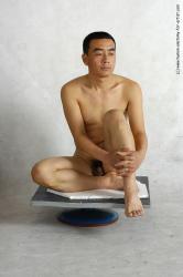 Nude Man Asian Sitting poses - simple Slim Short Black Sitting poses - ALL Realistic