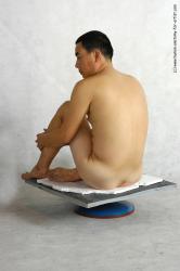 Nude Man Asian Sitting poses - simple Slim Short Black Sitting poses - ALL Realistic