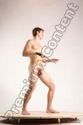 Nude Fighting with sword Man White Standing poses - ALL Slim Short Brown Standing poses - simple Multi angles poses Realistic