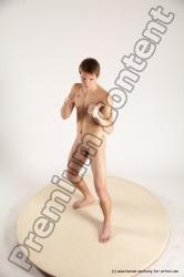 Nude Martial art Man White Standing poses - ALL Athletic Short Brown Standing poses - simple Multi angles poses Realistic