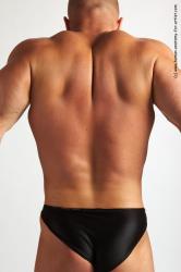 Swimsuit Man White Detailed photos Muscular Short Blond Academic
