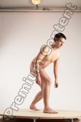 Nude Man White Standing poses - ALL Average Short Brown Standing poses - bend over Multi angles poses Realistic