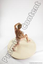 Nude Man White Kneeling poses - ALL Athletic Short Brown Kneeling poses - on one knee Multi angles poses Realistic