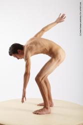 Nude Man White Standing poses - ALL Athletic Short Brown Standing poses - bend over Realistic