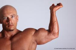 Swimsuit Man White Detailed photos Muscular Bald Academic