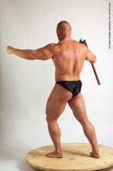 Swimsuit Fighting with axe Man White Standing poses - ALL Muscular Short Brown Standing poses - simple Academic