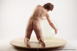 Nude Man White Kneeling poses - ALL Slim Medium Brown Kneeling poses - on both knees Realistic