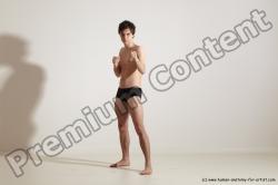 Underwear Martial art Man White Standing poses - ALL Slim Short Brown Standing poses - simple Dynamic poses Academic