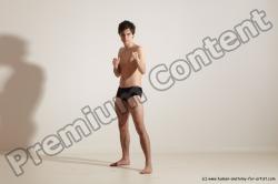 Underwear Martial art Man White Standing poses - ALL Slim Short Brown Standing poses - simple Dynamic poses Academic