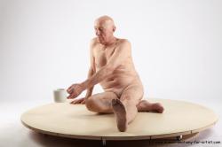 and more Nude Man White Sitting poses - simple Slim Bald Sitting poses - ALL Realistic