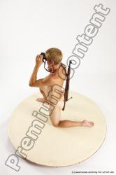 Nude Fighting with rifle Man White Kneeling poses - ALL Athletic Short Brown Kneeling poses - on one knee Multi angles poses Realistic