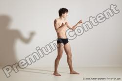 Swimsuit Martial art Man White Standing poses - ALL Slim Short Brown Standing poses - simple Dynamic poses Academic