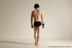 Underwear Gymnastic poses Man White Athletic Short Black Dancing Dynamic poses Academic