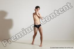 Underwear Martial art Man White Standing poses - ALL Slim Short Brown Standing poses - simple Dynamic poses Academic