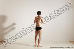 Underwear Martial art Man White Moving poses Slim Short Brown Dynamic poses Academic