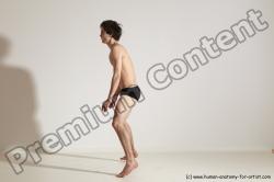 Underwear Gymnastic poses Man White Moving poses Slim Short Brown Dynamic poses Academic