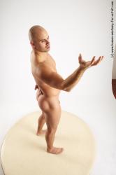 Nude Man White Standing poses - ALL Slim Bald Standing poses - simple Realistic
