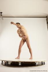 Nude Man White Standing poses - ALL Slim Short Brown Standing poses - bend over Multi angles poses Realistic