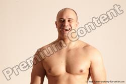 Nude Man White Detailed photos Slim Bald Dynamic poses Realistic