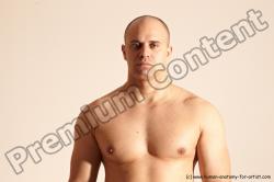 Nude Man White Detailed photos Slim Bald Dynamic poses Realistic