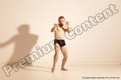 Underwear Martial art Man White Moving poses Athletic Short Brown Dynamic poses Academic