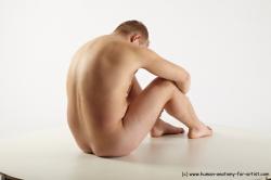 Nude Man White Sitting poses - simple Average Short Blond Sitting poses - ALL Realistic
