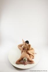 Nude Woman - Man White Laying poses - ALL Slim Long Blond Laying poses - on stomach Multi angles poses Realistic