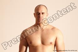 Nude Man White Detailed photos Slim Bald Realistic
