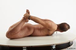 Nude Man White Laying poses - ALL Average Short Brown Laying poses - on stomach Realistic