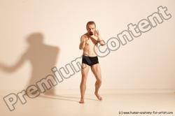 Underwear Martial art Man White Moving poses Athletic Short Brown Dynamic poses Academic