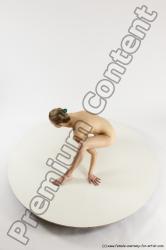 Nude Gymnastic poses White Athletic Long Blond Multi angles poses Realistic