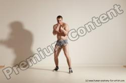 Underwear Martial art Man White Moving poses Athletic Short Brown Dynamic poses Academic