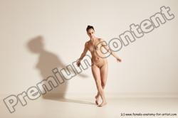 Nude White Slim Long Brown Dancing Dynamic poses Realistic