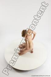 Nude Man White Kneeling poses - ALL Underweight Medium Brown Kneeling poses - on both knees Multi angles poses Realistic