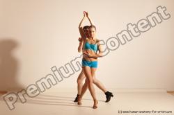 Underwear Woman - Man White Slim Short Brown Dancing Dynamic poses Academic