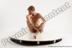 Nude Man White Sitting poses - simple Underweight Medium Brown Sitting poses - ALL Multi angles poses Realistic