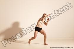 Underwear Martial art Man White Moving poses Athletic Short Blond Dynamic poses Academic