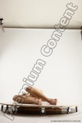 Nude Man White Laying poses - ALL Athletic Short Brown Laying poses - on back Multi angles poses Realistic