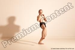 Underwear Martial art Man White Moving poses Slim Short Blond Dynamic poses Academic