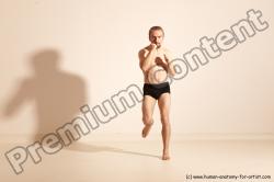 Underwear Martial art Man White Moving poses Slim Short Blond Dynamic poses Academic