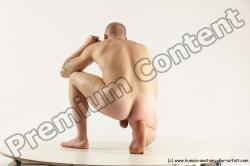 Nude Man White Slim Bald Sitting poses - ALL Sitting poses - on knees Multi angles poses Realistic
