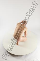 Nude Man White Slim Bald Sitting poses - ALL Sitting poses - on knees Multi angles poses Realistic