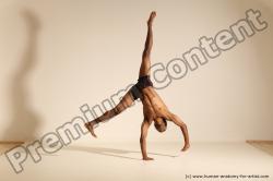 Underwear Man Black Athletic Black Dancing Dreadlocks Dynamic poses Academic