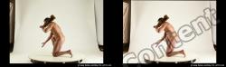 Nude Man White Kneeling poses - ALL Muscular Short Kneeling poses - on one knee Black 3D Stereoscopic poses Realistic