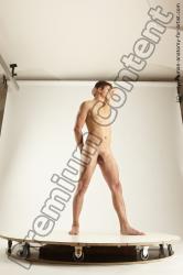 Nude Man White Slim Short Brown Multi angles poses Realistic